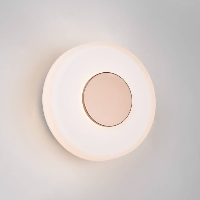 Trio Lighting LED wandlamp Celeste, bruin/wit, Ø 22 cm glas dimbaar