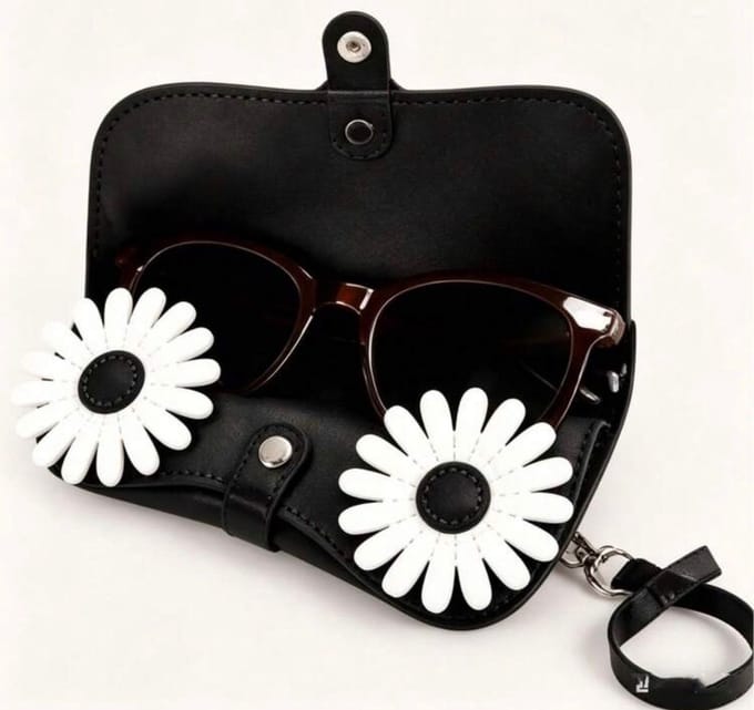 Zonnebril houder | Zon | Tas | Accessoires | Zwart | Bloem