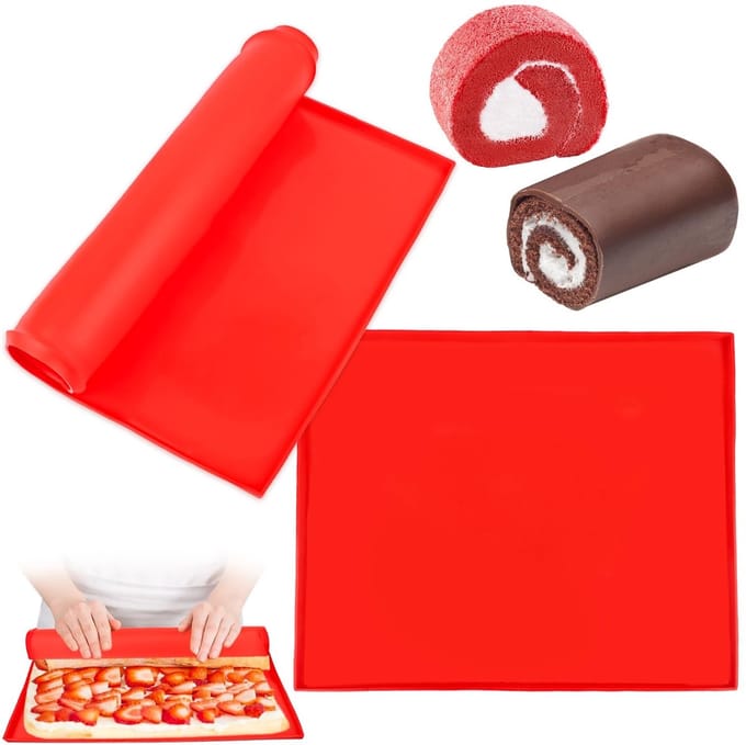 Dailygoods - 2 Stuks Siliconen Bakmat voor Taartrollen - Herbruikbare Bakfolie