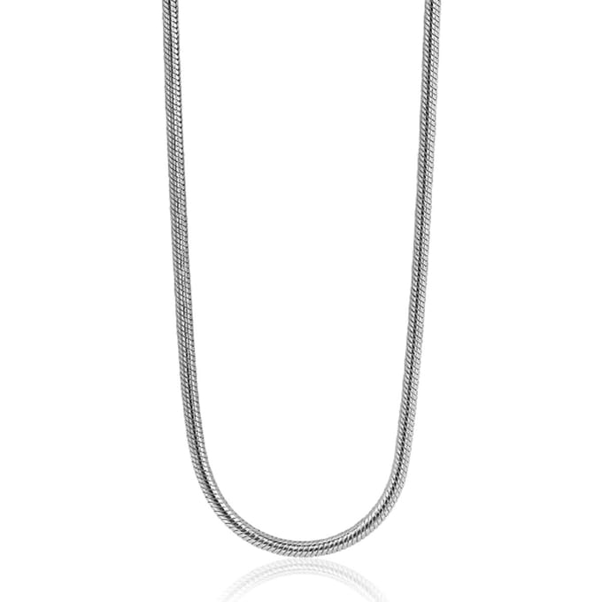 45cm Zinzi zilveren slangen collier 1,5mm breed ZISL15-45