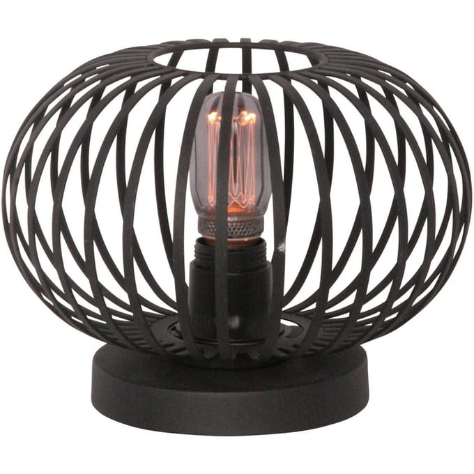 Freelight Aglio tafellamp, Ø 25 cm, zwart, metaal