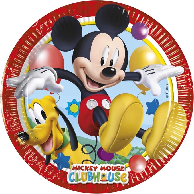 Vegaoo - 8 kleine kartonnen Mickey Mouse borden