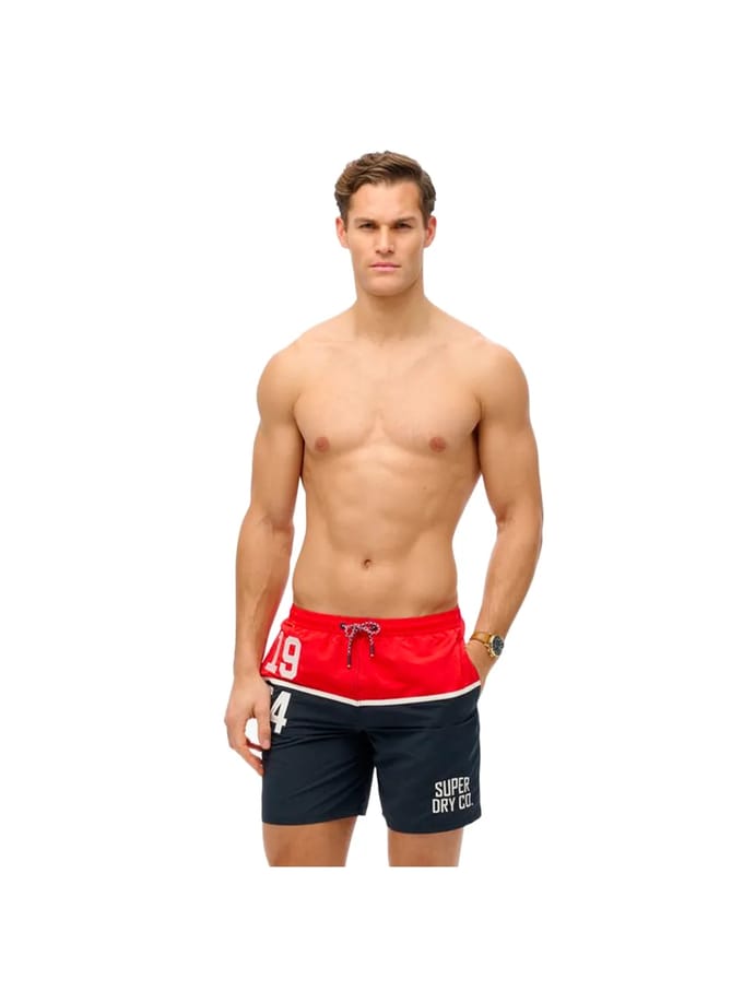 Superdry - Nautical zwemshort met logo - 43 cm - Heren - Zwembroeken