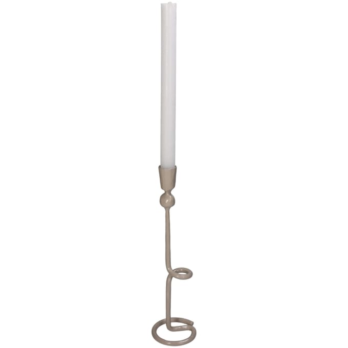 Kandelaar iron beige luxe design metaal 30cm decoratie.