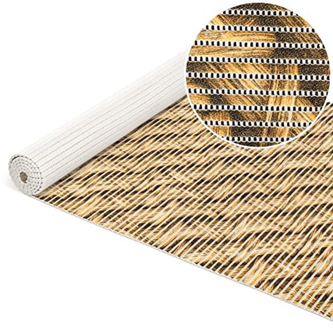 Zachte Antislip Badmat met Gevlochten Look - Waterafstotend en Sneldrogend - 100 x 65 cm