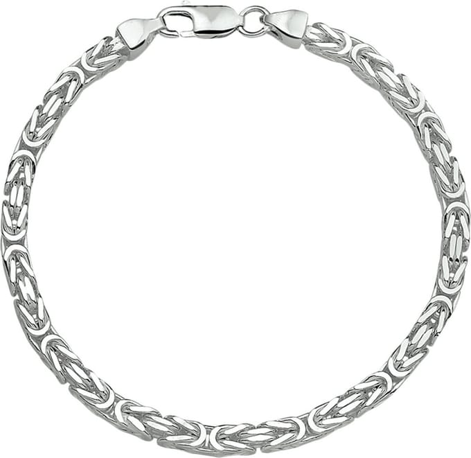 Vierkante Koningsarmband 925 Gerhodineerd 2.0mm breed - 19cm