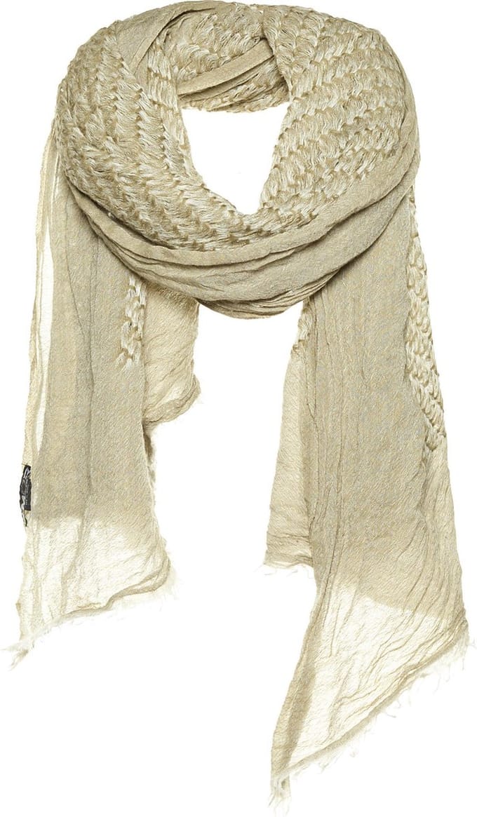 Amor Collections - Langwerpige Sjaal - Wol - Taupe/Creme - 100x200 cm