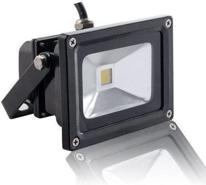 10W LED Schijnwerper Warm Wit - zwarte behuizing - 3000K