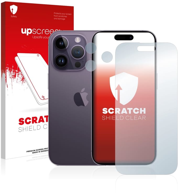upscreen - Screenprotector voor Apple iPhone 14 Pro (Voor+Camera) - Folie Beschermfolie transparant