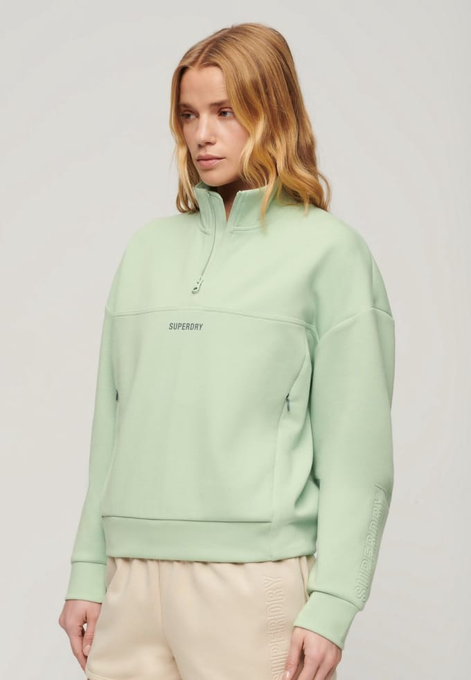 Superdry - Sport Tech Relaxed sweatshirt met halve rits - Dames - Truien