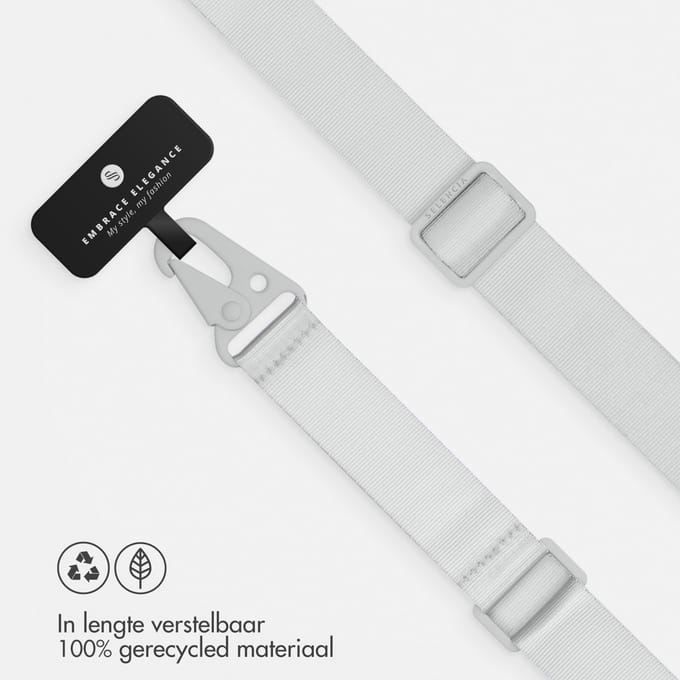 Selencia Universeel verstelbaar telefoonkoord - Telefoon Ketting - GSM Koord - Light Grey