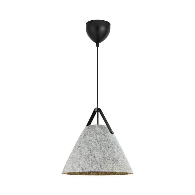 DFTP by Nordlux Hanglamp Strap, lichtgrijs, Ø 36 cm, metaal/leer