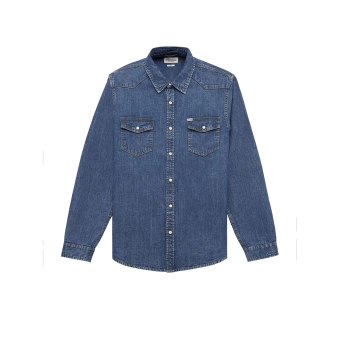 Slim fit denim overhemd met lange mouwen Guess