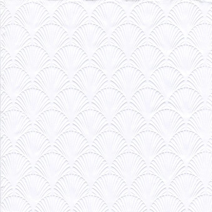 Ihr Servet Luxe - 32x - 3-laags - met schub patroon - wit - 33 x 33 cm