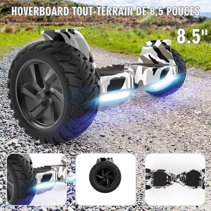 Hoverboard 8,5 inch Hummer All-Terrain LED Bluetooth met Krachtige Motor Ideaal Cadeau Camouflage