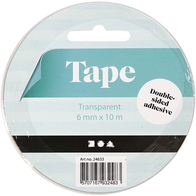 Dubbelzijdig Plakband, B: 6 mm, 10 m/ 1 rol