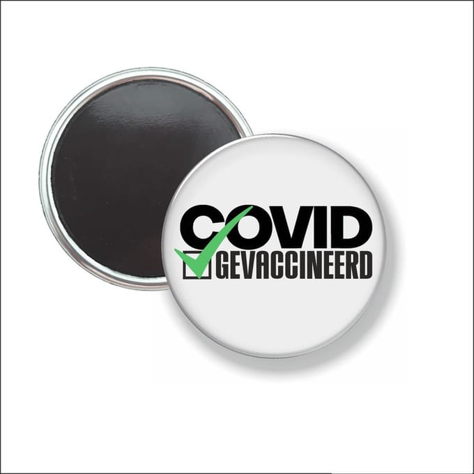 Button Met Magneet 58 MM - Covid V Gevaccineerd - NIET VOOR KLEDING