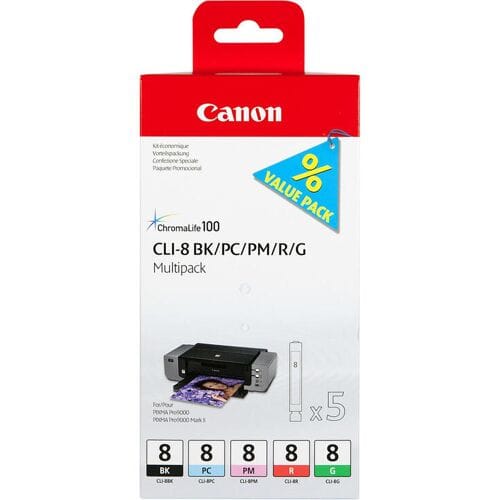 Canon CLI-8 / 0620B029 BK/PC/PM/R/G Multipack: CLI-8 / 0620B029 BK/PC/PM/R/G Multipack