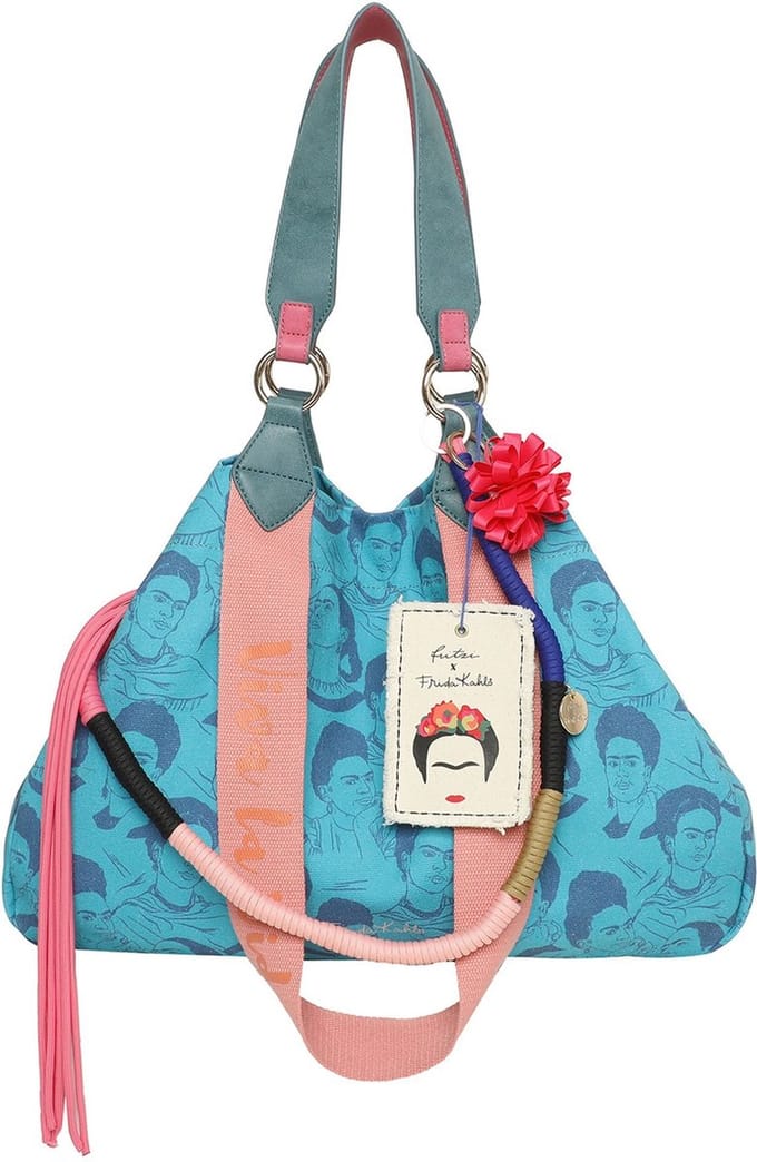 Fritzi aus Preußen Schoudertas Izzy Medium Limited Canvas Shopper Frida Heads Petrol