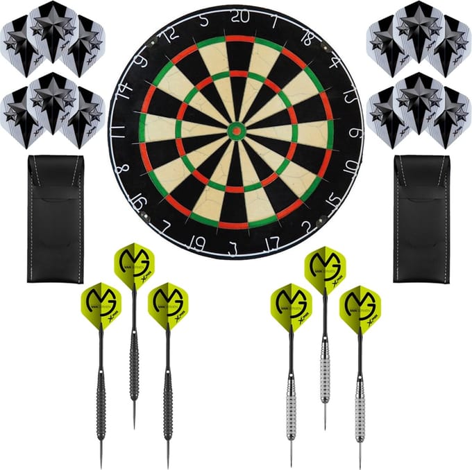 Darts Set Michael van Gerwen Precision set – dartbord – 2 sets - dartpijlen – dart shafts – dart flights – Darts Set Plain dartbord