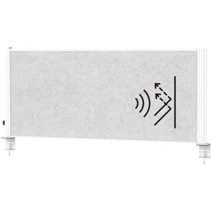MAUL bureauverdeler MAULconnecto Uplight, L 1600 x H 500 mm, LED-verlichting, wit