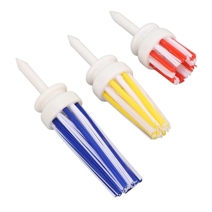 3 STUKS Golf Gekleurde Tee Plastic Nylon Borstel Lage Wrijving Golftees Training Accessoires voor Heren white