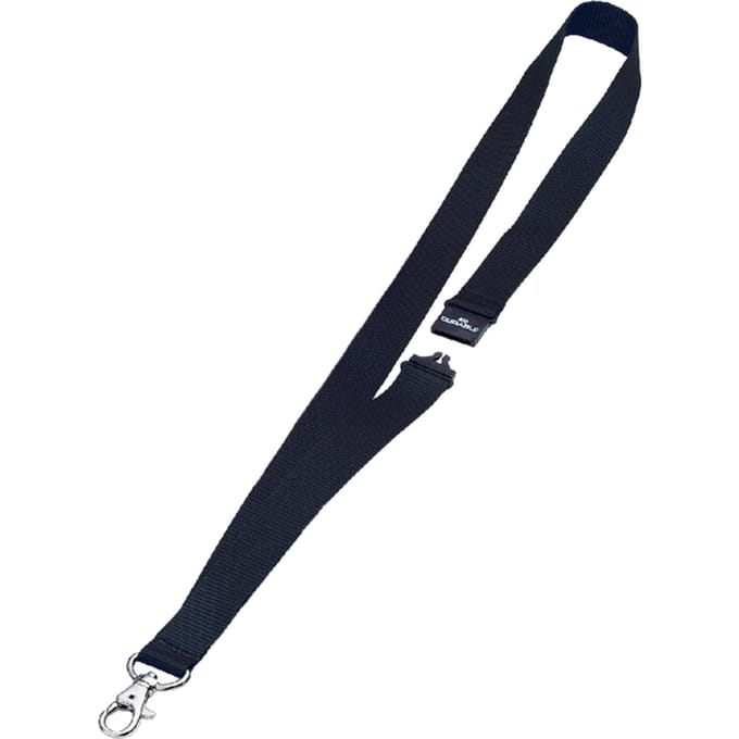 Textielkoord Durable 8137 met karabijnhaak zwart