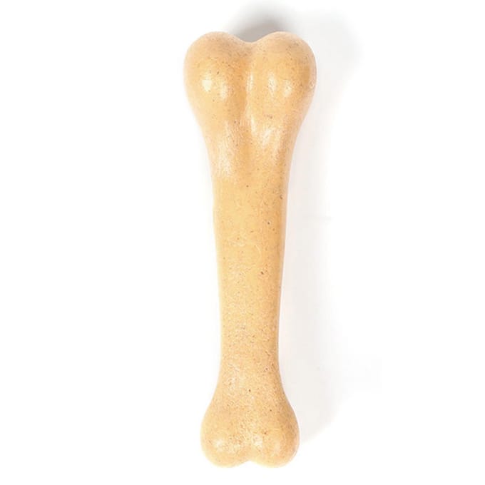 Jouet à mâcher en forme d'os, parfum bœuf, résistant aux déchirures, durable, simulation, interactif, jouet à mâcher pour chien, jaune jaune