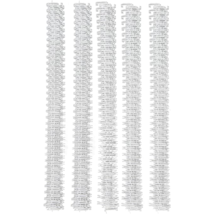 100 stuks Dubbele Lus Draad Binding Rug 60 Vel Capaciteit 3:1 Steek 34 Schakels 9,5 mm Diameter Set Kit white