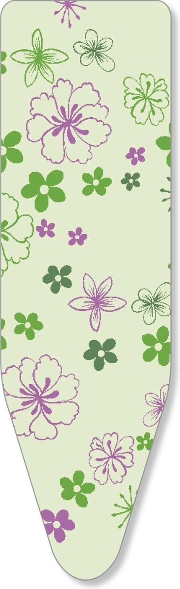 Mouwplankovertrek 3 Laags, 59 x 21 cm. Groen met Bloemen