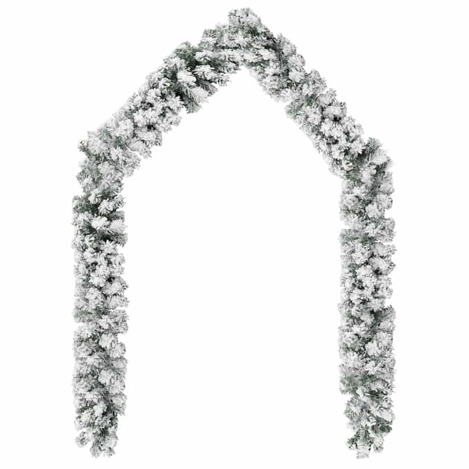 vidaXL - Kerstslinger - met - sneeuw - 20 - m - PVC - groen