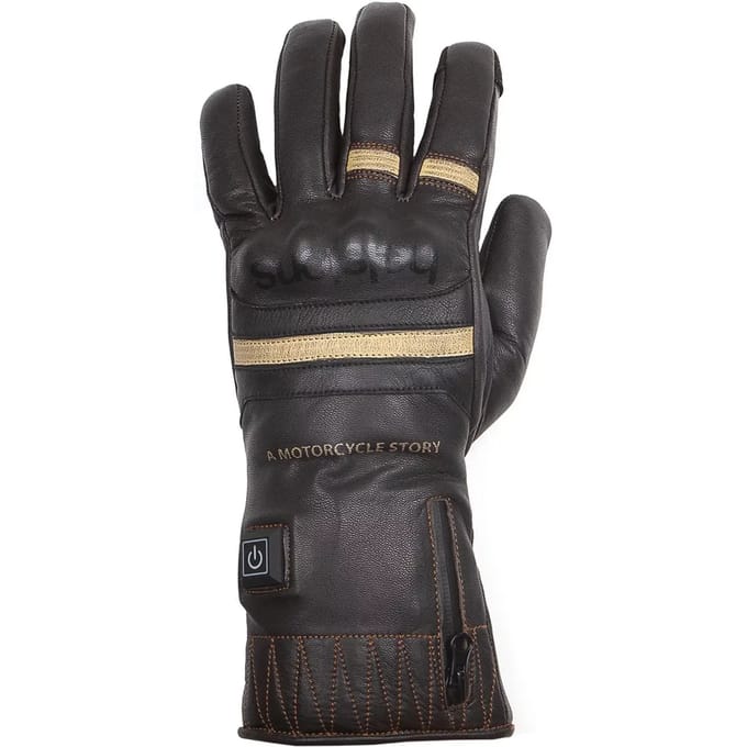 Verwarmde leren handschoenen Helstons