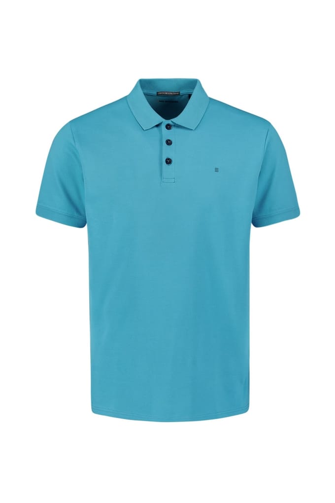No Excess Polo Pique Solid Stretch Seablue Größe: S | Poloshirts Outlet | Herren | Blau
