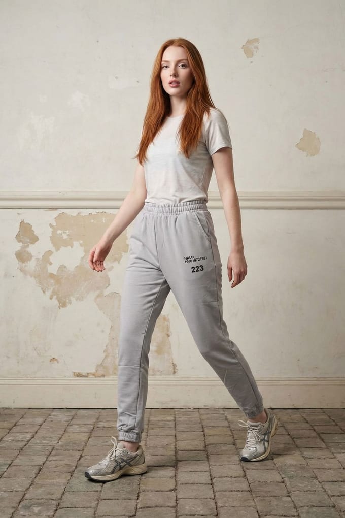 Mid-Waist Gedrukte Katoenen Lycra Joggers