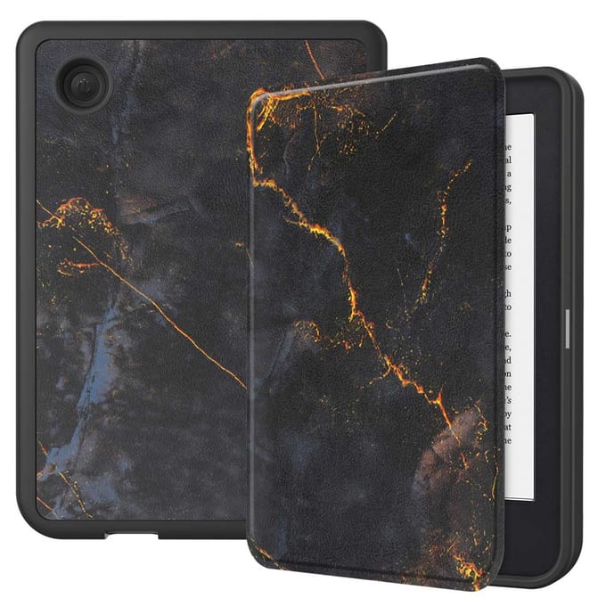 imoshion Design Slim Soft Case Sleepcover voor de Kobo Clara 2E / Tolino Shine 4 - Black Marble