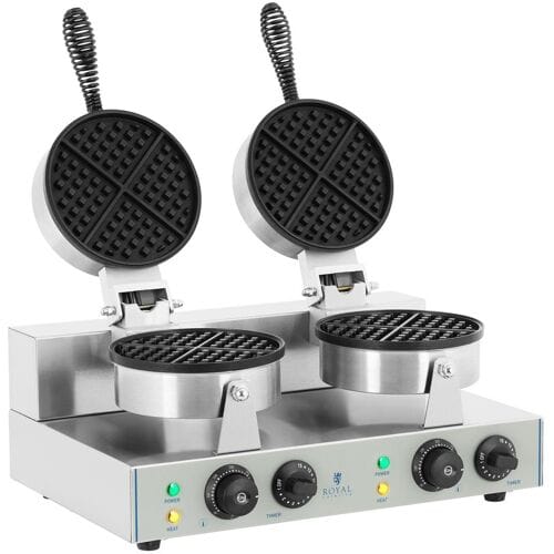 Royal Catering Wafelijzer - 2 x 1300 watt - Rond 10010316
