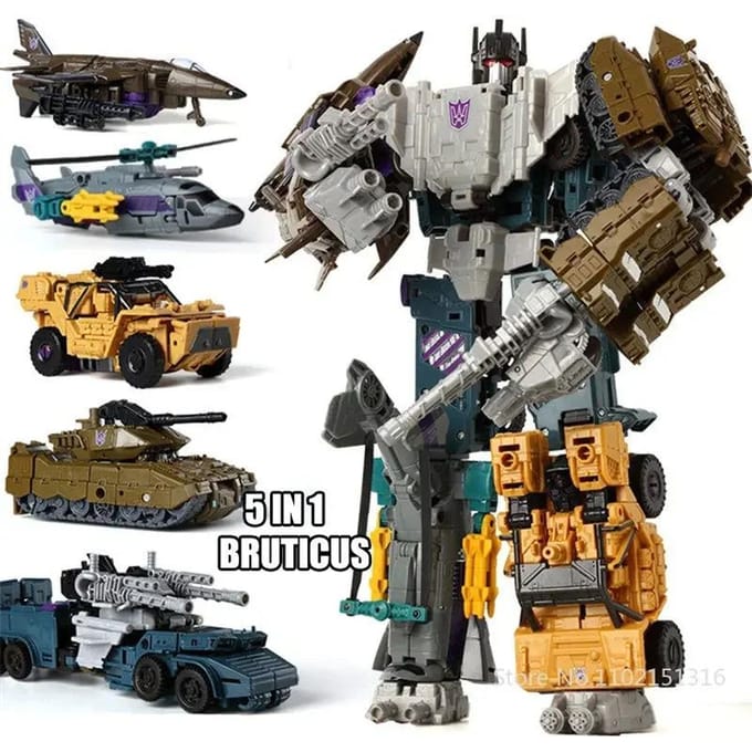 Transformeer Robot Speelgoed HZX Defensor Bruticus Superion Devastator IDW 5 IN 1 6 IN 1 EEN ZONDER DOOS Sets Actiefiguur KO 6in1 gray