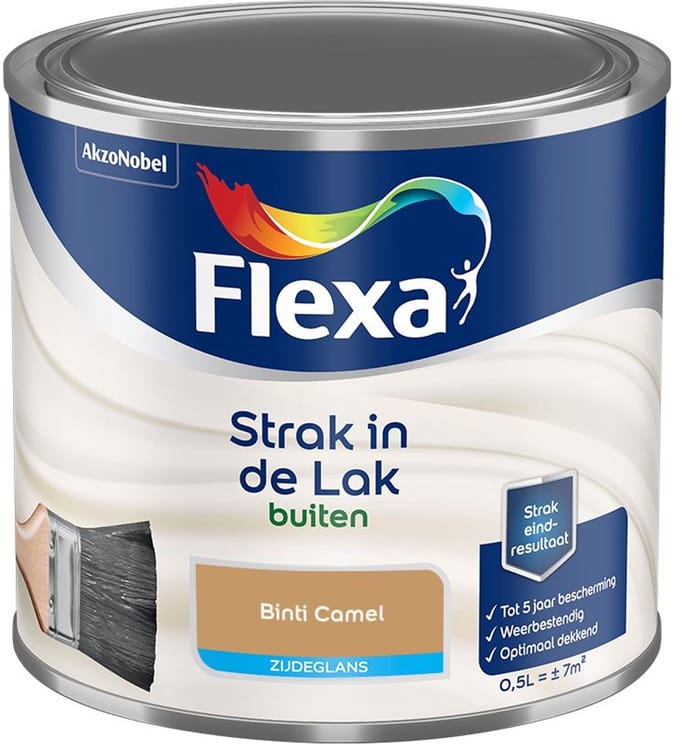 Flexa - Strak In De Lak Buitenlak Zijdeglans - Binti Camel - Mengverf - 500 Ml