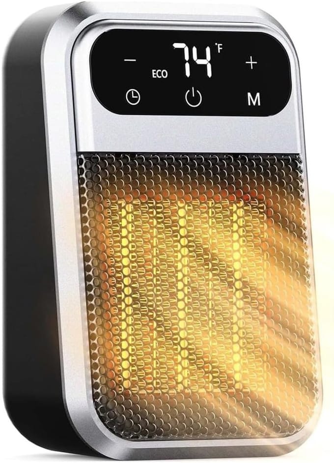 Keramische Verwarming - Wandverwarming Plug-in - Snelle Ruimte Verwarming - Met Afstandsbediening - Compact Ontwerp - Wit