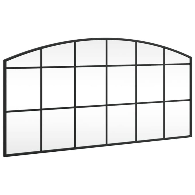 vidaXL - Wandspiegel - boog - 100x50 - cm - ijzer - zwart