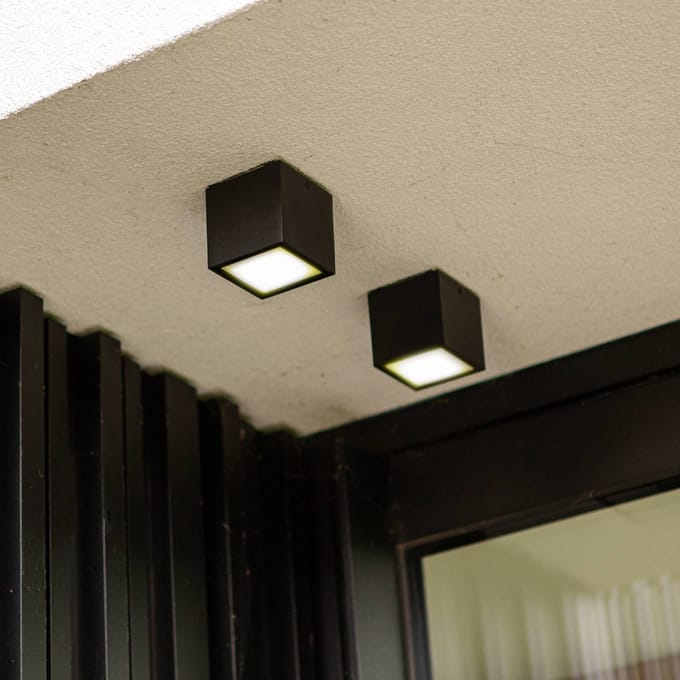 LUTEC LED buiten plafondlamp GEMINI, donkergrijs, 9 x 9 cm, IP65