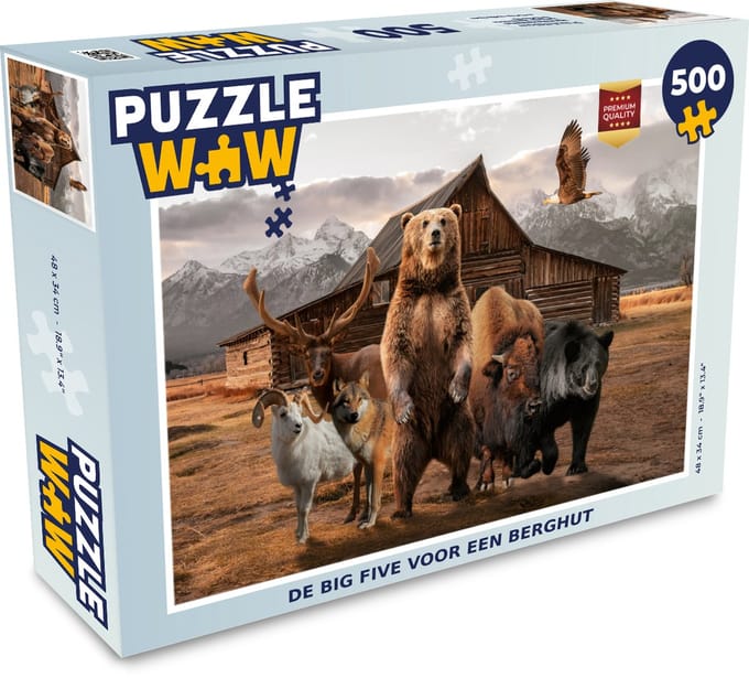 Puzzel Beer - Big Five - Dieren - Legpuzzel - Puzzel 500 stukjes
