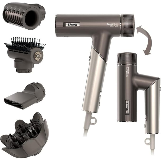 Shark SpeedStyle Pro Flex 4-in-1 Föhn, Zilver | HD542EU | van SharkNinja