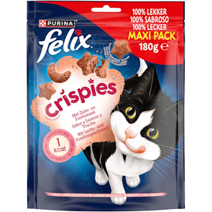 Felix Kattensnack Crispies Zalm - Forel Maxipack - 180 gr