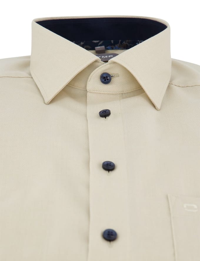 overhemd Olymp Luxor Comfort Fit beige strijkvrij