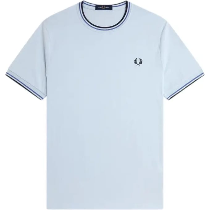 T-shirt met dubbel contrasterend biesje Fred Perry