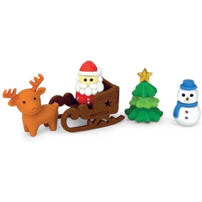 Kerst gummen set van 5