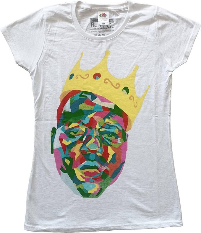 Biggie Smalls - Crown Dames T-shirt - XS - Wit