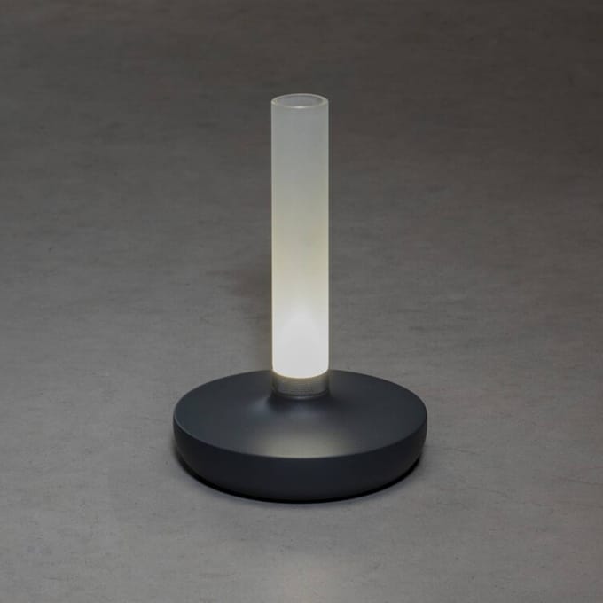 Konstsmide LED tafellamp Biarritz, IP54, accu, CCT, grijs