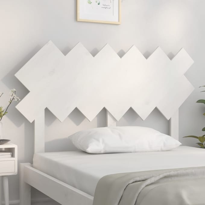 vidaXL - Hoofdbord - 122,5x3x80,5 - cm - massief - grenenhout - wit